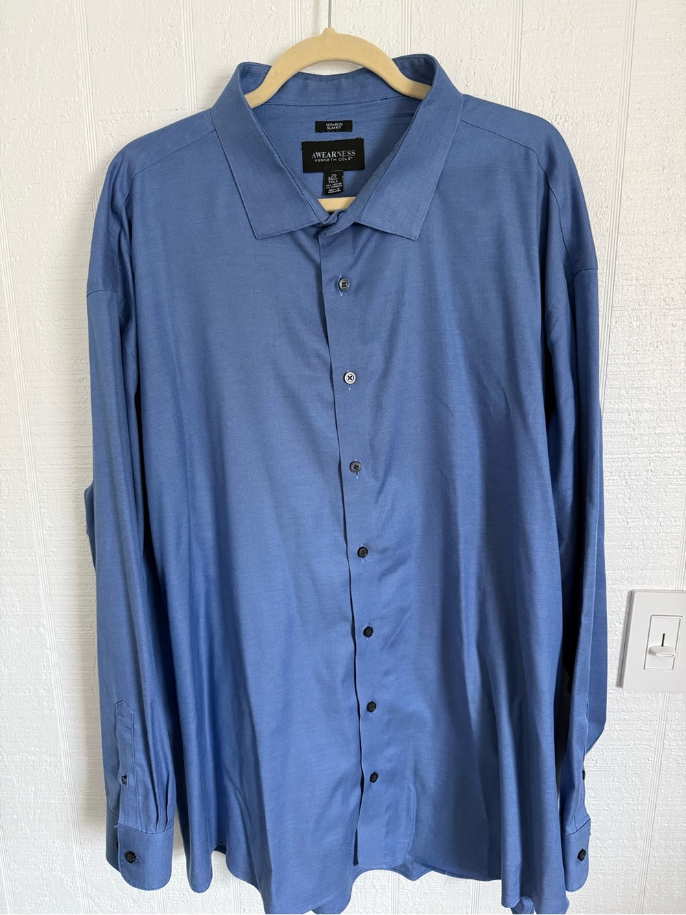 Kenneth Cole Awearness Men's Blue Long-Sleeve Slim Fit Shirt
Sz 20 36/37 Tall